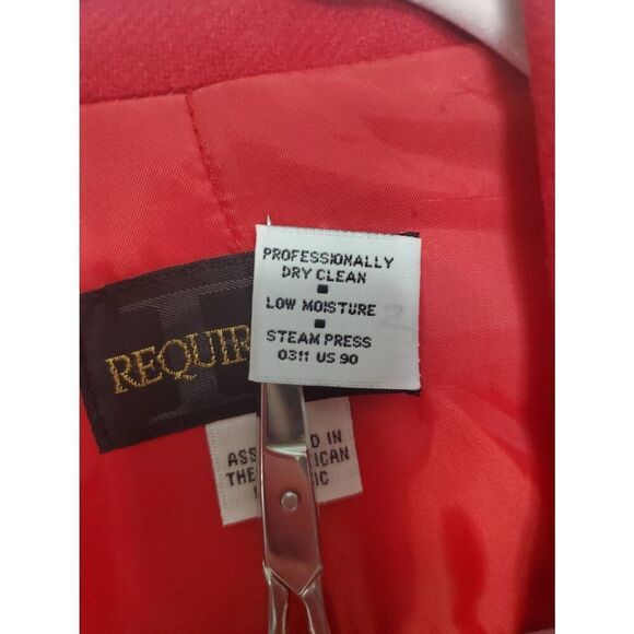 Requirements Vintage Women's Petite 100% Wool Single Button Red Blazer Old Money - Picture 5 of 10